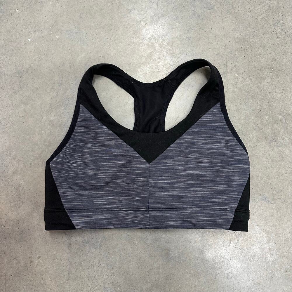 Patagonia Black Gray Active Compression Sports Bra Racerback Women's Size Medium
